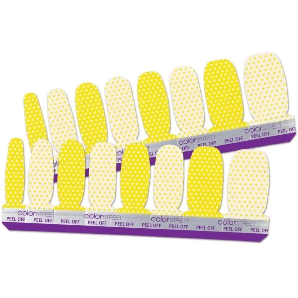 *Retired* Color Street: Bikinis and Bellinis | Polka Dot Yellow White Summer - Picture 11 of 11